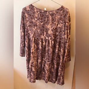 Emerald tunic type Dress in Brown and Tan Camouflage
